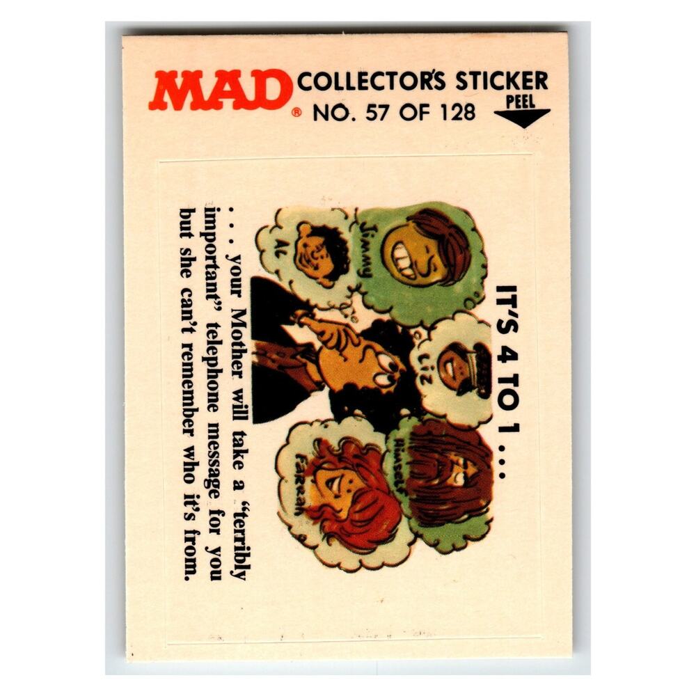 MAD Collector's Sticker No. 57 of 128 1983 Fleer